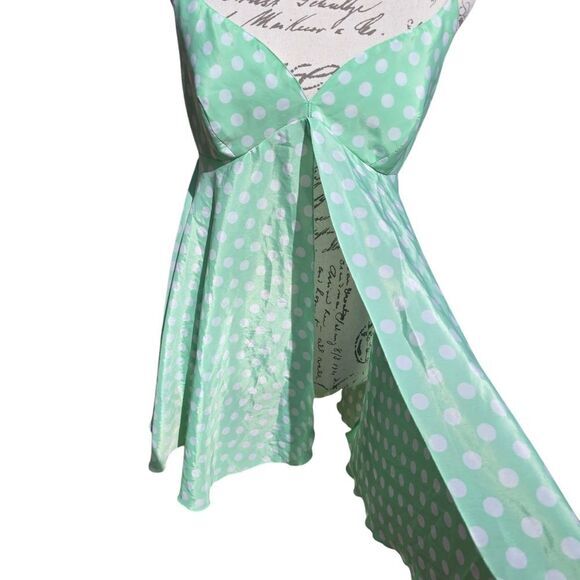 Victoria's Secret Vintage Green Polka‎ Dot Babydoll Size Medium - Picture 5 of 10